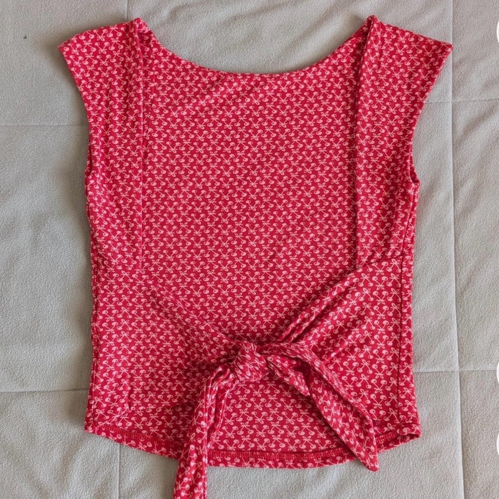 Kimchi Blue Red Patterned Blouse
